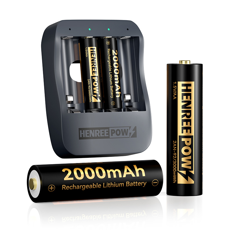 Henreepow AA 2000mah 1,5 V Lithiumbatterien mit hoher Kapazität