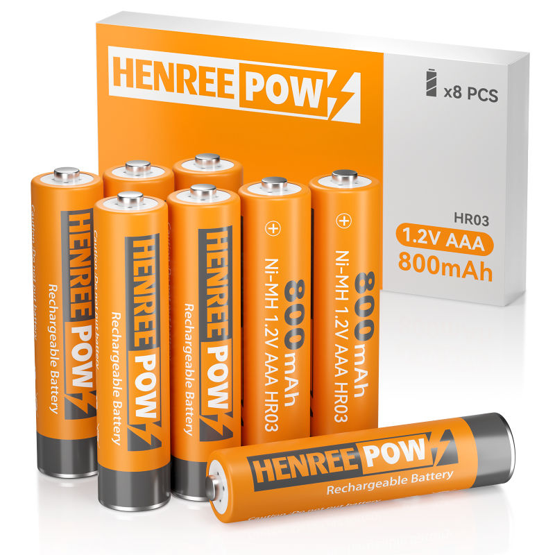 Henreepow AAA 800MAH 1,2 V mit hoher Kapazität Ni-MH wiederaufladbarer Akku