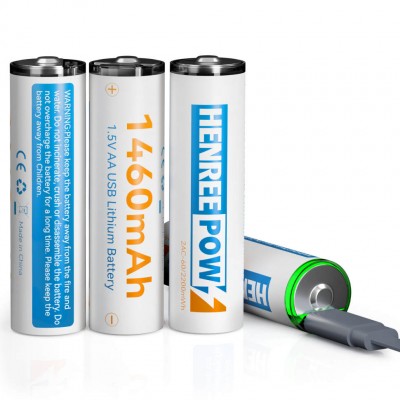 Henreepow Typ-C wiederaufladbare AA 2200 Lithium-Batterien